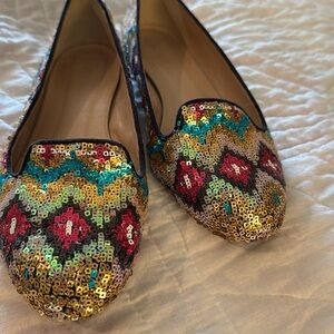 Sequin jcrew loafers